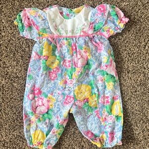 Vintage Bubble Floral Kids One Piece Easter